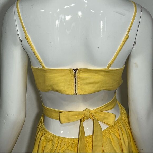 NWT All About May  Bon Voyage‎ Yellow Cut-Out Sides Tie Back Sundress -- 6 - Picture 10 of 16